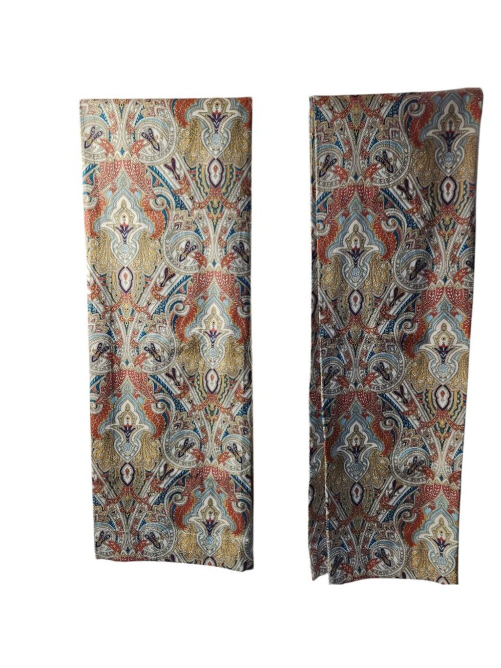 Paisley Cotton Back Tab Drapes Pr 54x82 ea Unlined Panels Boho Casual Multicolor